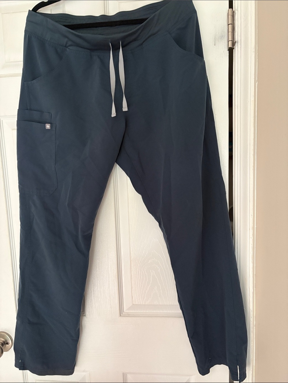 Figs Women's dark teal/navy Elastic Waist Jogger Scrub Pants with Drawstring